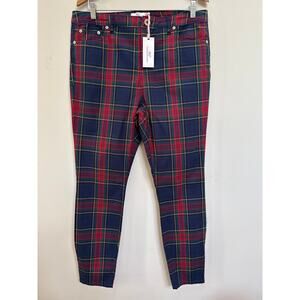 Vineyard Vines Jolly Plaid 5 Pocket Pants Women's Size 14 Holiday Festive NWT